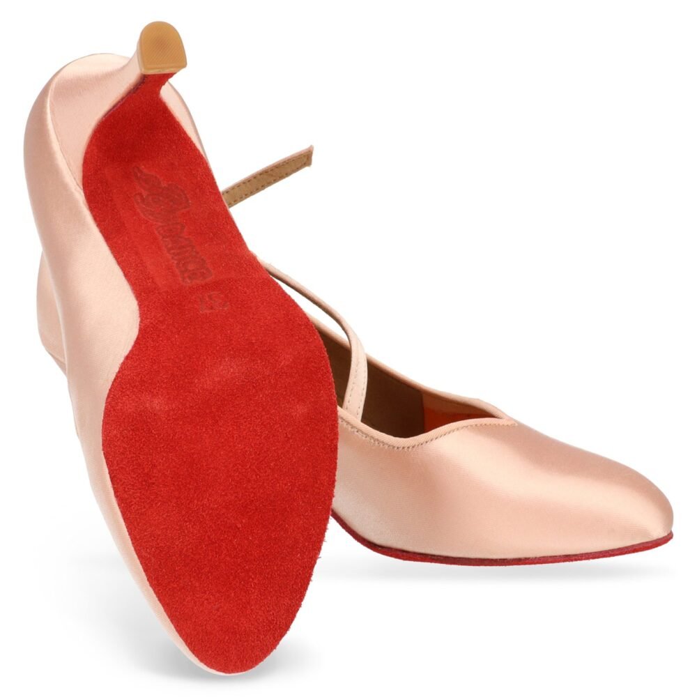 BD138 Red Sole Satin Light Tan (5cm/6,5cm)