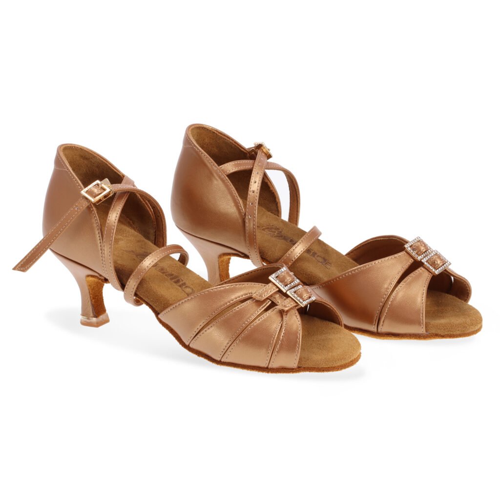 BD 2307 PU Medium Tan (5 cm flare) - Dance shoes. Latin, classic